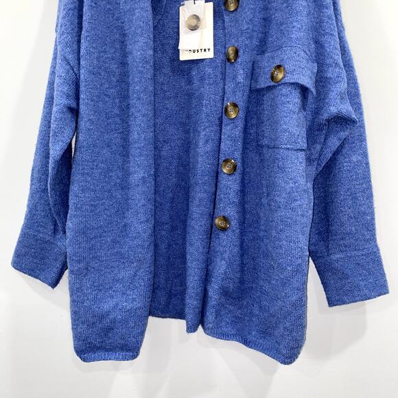 NWT INDUSTRY Blue Heather Button Front Shirt Jacket XS - Picture 6 of 9